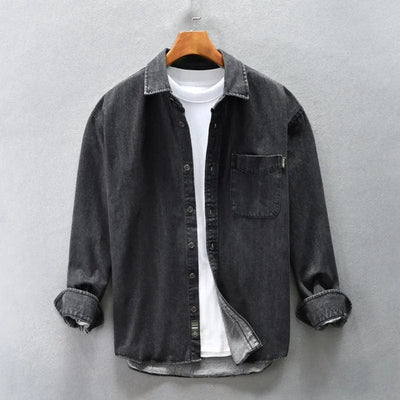 Stone-Washed Jacke Herren, lässig, vielseitig, Denim-Look, perfekt für Freizeit & Alltag