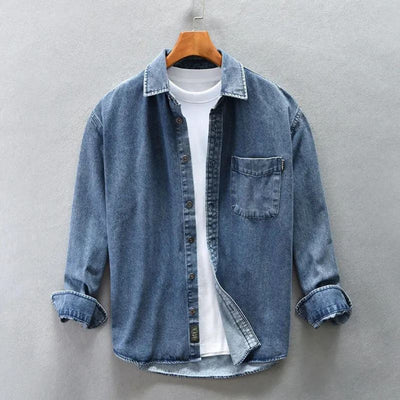 Stone-Washed Jacke Herren, lässig, vielseitig, Denim-Look, perfekt für Freizeit & Alltag