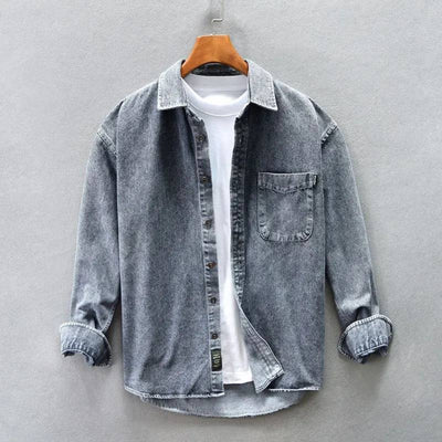 Stone-Washed Jacke Herren, lässig, vielseitig, Denim-Look, perfekt für Freizeit & Alltag